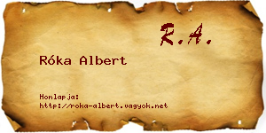 Róka Albert névjegykártya