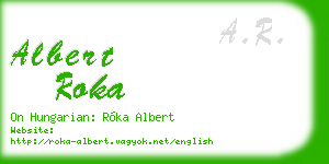 albert roka business card