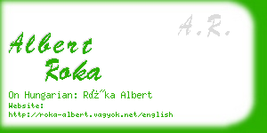 albert roka business card